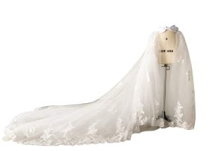Wedding Detachable Train Long Tutu Maxi Lace Opening Front Skirt