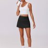 Womens Tennis Skirt High Waisted Golf Skort with 2 Pockets Stretchy Athletic Skirts for Workout Pickleball Running