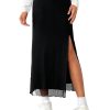 Women's Mesh Slit Split Long Skirts High Waisted Sexy Summer Maxi Skirts