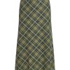 Women's Plaid Skirt Y2k Mesh Overlay Midi Skirt Long Flowy Grunge Skirt